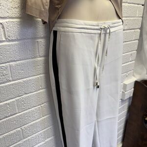 Zara Black and White Track Pants with Relaxed Fit